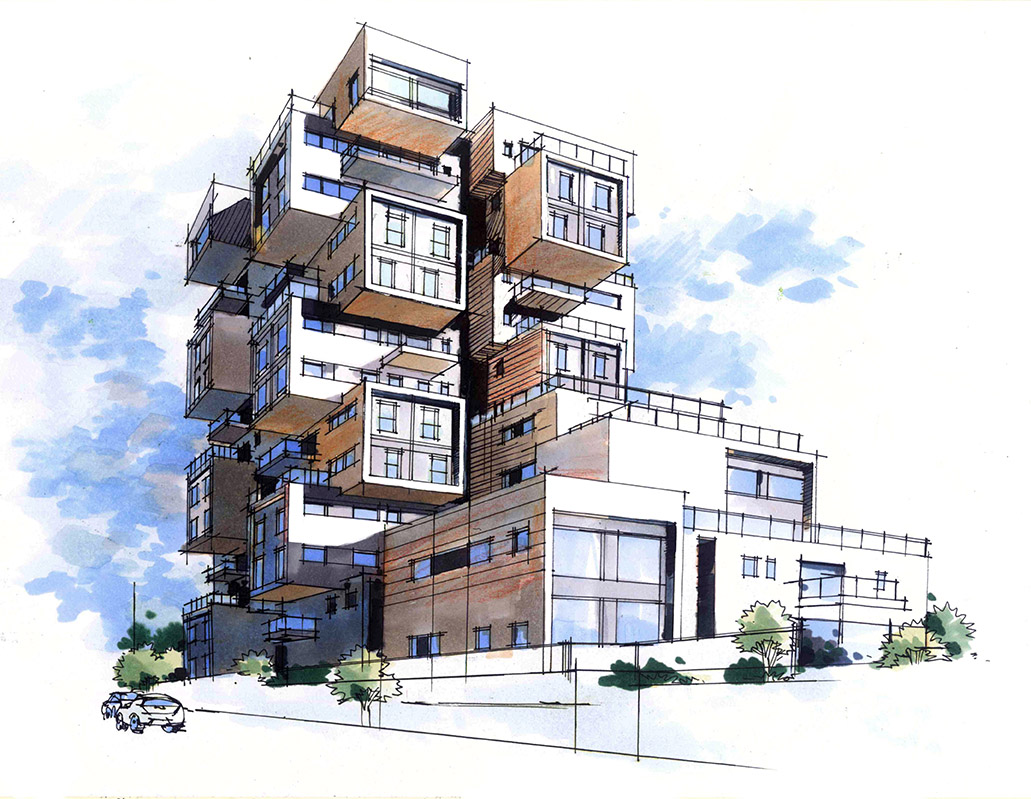 8天画嗨马克笔丨建筑设计手绘表达-学习视频教程-腾讯课堂